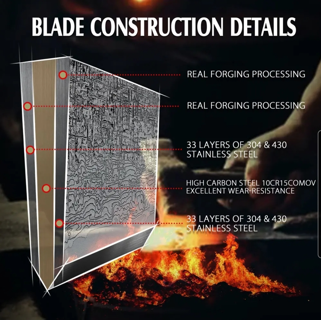 Kuchyňský nůž Chef/Kiritsuke 220 mm Dellinger® Forged Brown Scar