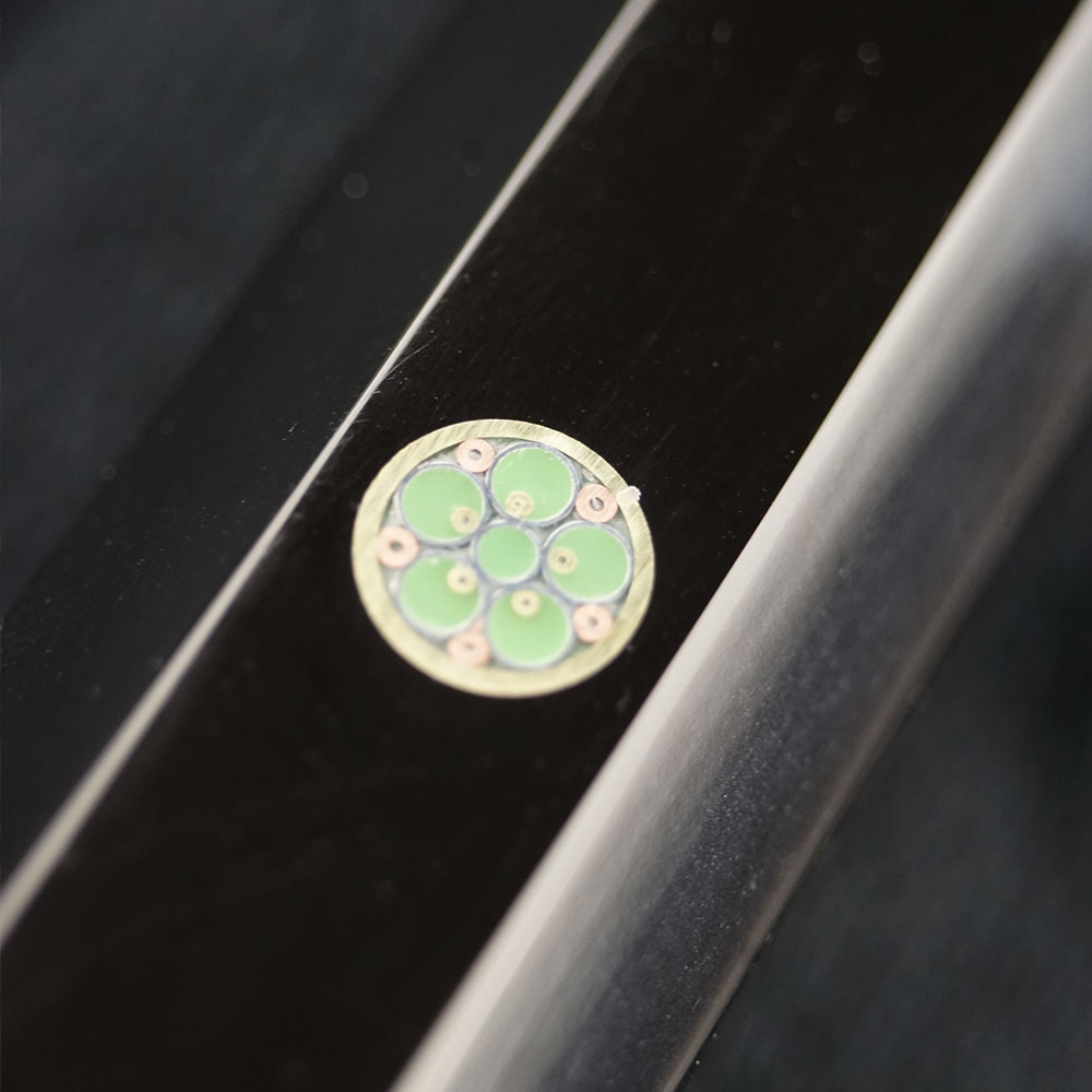 Malý loupací nůž Utility 130 mm Dellinger® Resin Black Gold Damascus