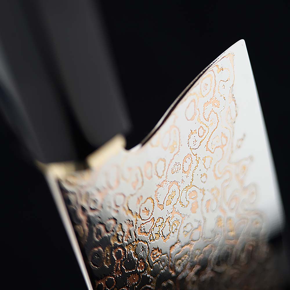 nůž plátkovací Sujihiki 230 mm Dellinger® Resin Black Gold Damascus