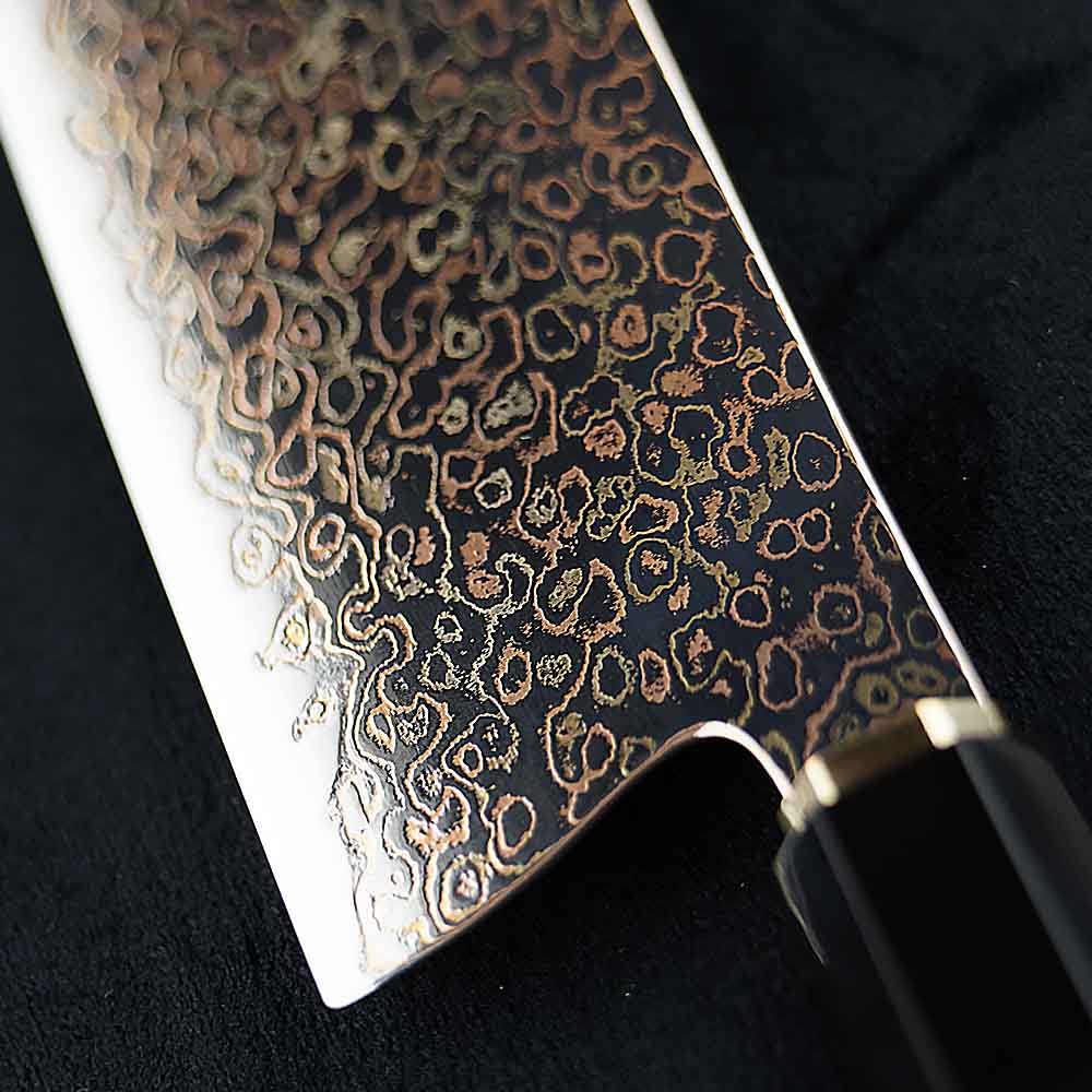 nůž plátkovací Sujihiki 230 mm Dellinger® Resin Black Gold Damascus