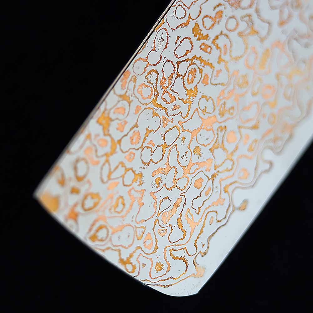 Kuchyňský nůž Nakiri 180 mm Dellinger® Resin Black Gold Damascus