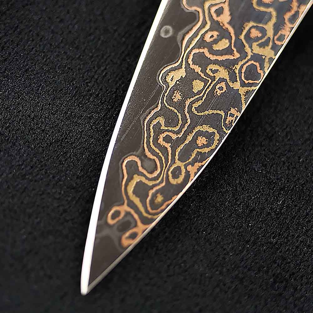 Malý loupací nůž Utility 130 mm Dellinger® Resin Mesh Gold Damascus Malý loupací nůž Utility 130 mm Dellinger® Resin Mesh Gold Damascus
