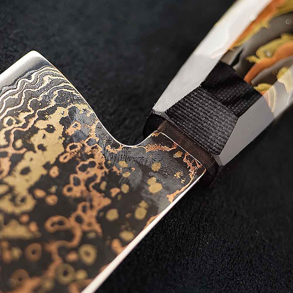 Kuchyňský nůž Nakiri 180 mm Dellinger® Resin Mash Gold Damascus Kuchyňský nůž Nakiri 180 mm Dellinger® Resin Mash Gold Damascus