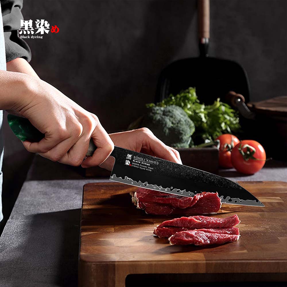 Kuchyňský nůž Chef/Kiritsuke 210 mm Konoll® Black Dyeing