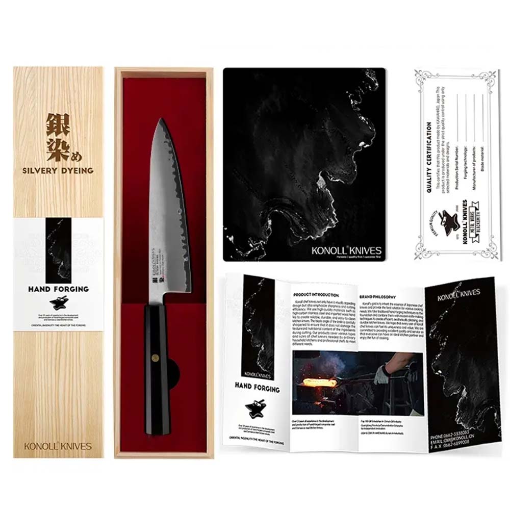 Kuchyňský nůž Chef/Gyuto 200 mm Konoll® Silver Dyeing