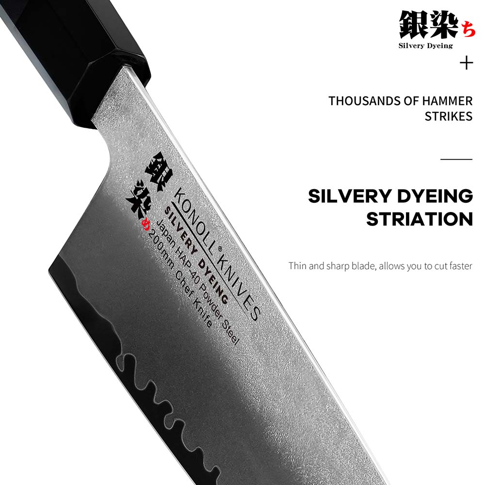 Kuchyňský nůž Chef/Gyuto 200 mm Konoll® Silver Dyeing Kuchyňský nůž Chef/Gyuto 200 mm Konoll® Silver Dyeing