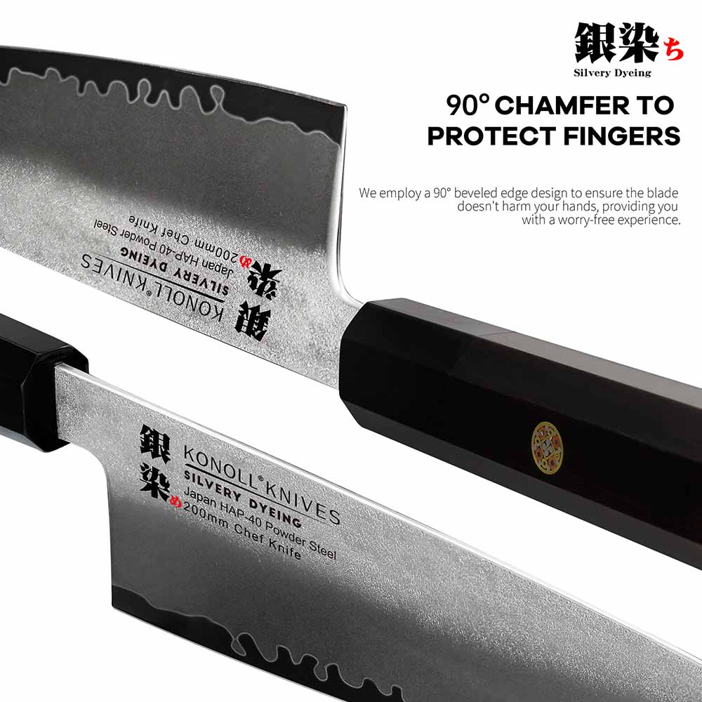 Kuchyňský nůž Chef/Gyuto 200 mm Konoll® Silver Dyeing Kuchyňský nůž Chef/Gyuto 200 mm Konoll® Silver Dyeing