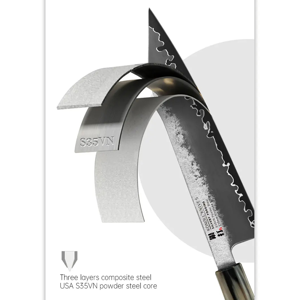 Kuchyňský nůž Chef/Kiritsuke 210 mm Konoll® Silver Forging Kuchyňský nůž Chef/Kiritsuke 210 mm Konoll® Silver Forging