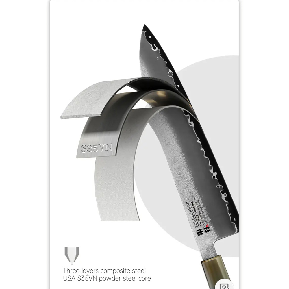 Kuchyňský nůž Chef/Gyuto 240 mm Konoll® Silver Forging