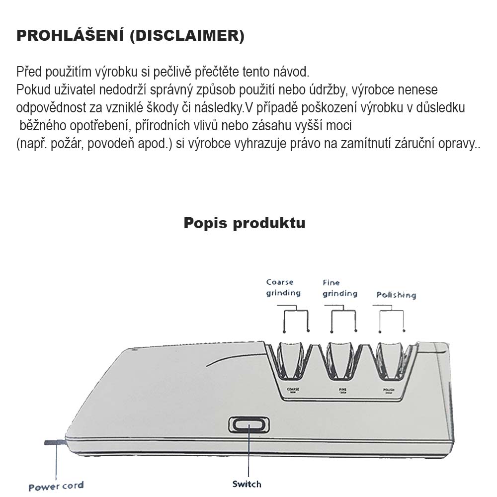 Elektrický brusič nožů RISAM RE010 s výměným brusným kotoučem