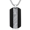 přívěsek Dhorcha s řetízkem Siver Black carbon meteorit 1