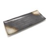 Keramický talíř v japonském stylu s tmavým matným povrchem Chairo 27x11cm