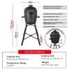 Keramický gril kamado Dellinger Smoke&Fire 16 Black Matte, rozměry 1