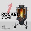 Keramický Rocket Stove Grill 4v1 – multifunkční venkovní kuchyně rocket stove