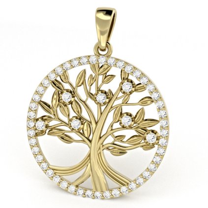 Zlatnictví Delony Praha, Přívěsek Strom života "Maram II" z 14k Zlata se zirkony
