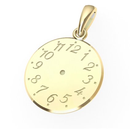 Zlatnictví Delony Praha, Zlatý přívěsek Křtící hodiny II s Personalizovanou rytinou