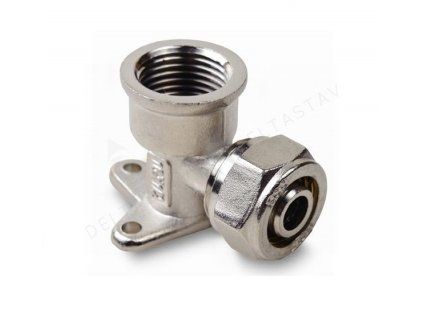 Screw-type wall plate elbow with compression union
