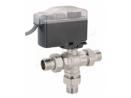 Three-way zone valve with actuator