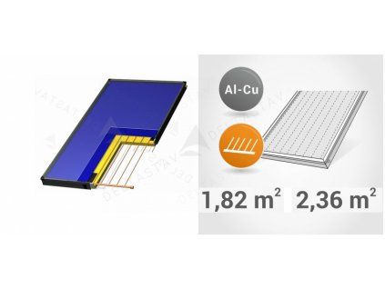 Flat-plate solar collector AlCu with structured glass