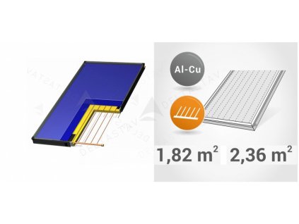 Solárny kolektor plochý AlCu so štrukturálnym sklom