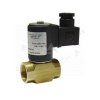 Threaded solenoid valve for fuel gases with automatic opening