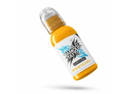 World Famous Limitless Tattoo Ink Medium Yellow 3 30ml