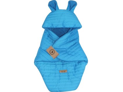 presivany fusak do autosedacky s kapucnou a bavlnenou podsivkou modra