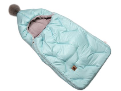 detsky fusak baby nellys s kapucnou a kozusinovym brmbolcom modry