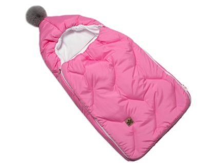 detsky fusak baby nellys s kapucnou a kozusinovym brmbolcom ruzovy