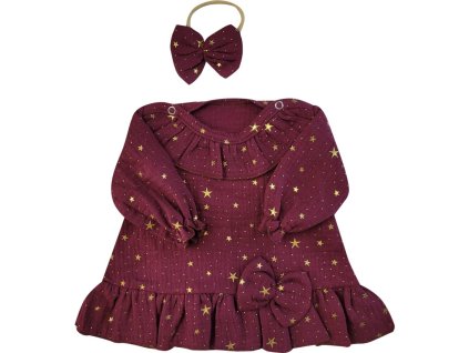 muselinove satocky s hviezdickami celenka z z bordo