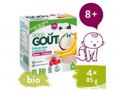 good gout bio kokosovy dezert s tapiokou malinou a bananem 4x85 g 1