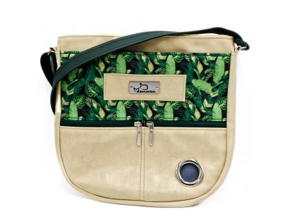 Amazonia zelena s listy velka kabelka taska krasna stylova pamlskovnik na pytliky sacky vencici kapsicka taska na pamlsky kabel