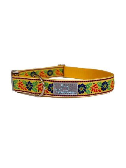 dusinka zluta shop obojek pro psa psi folklorni krasny svatebni stylovy modry vysivany demeven cesky handmade