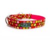 Fruti Obojky pro psy obojek krasny stylovy designovy demeven s kovovou sponou dog collar beautiful stylish pink violet ruzovy fialovy psi obojek