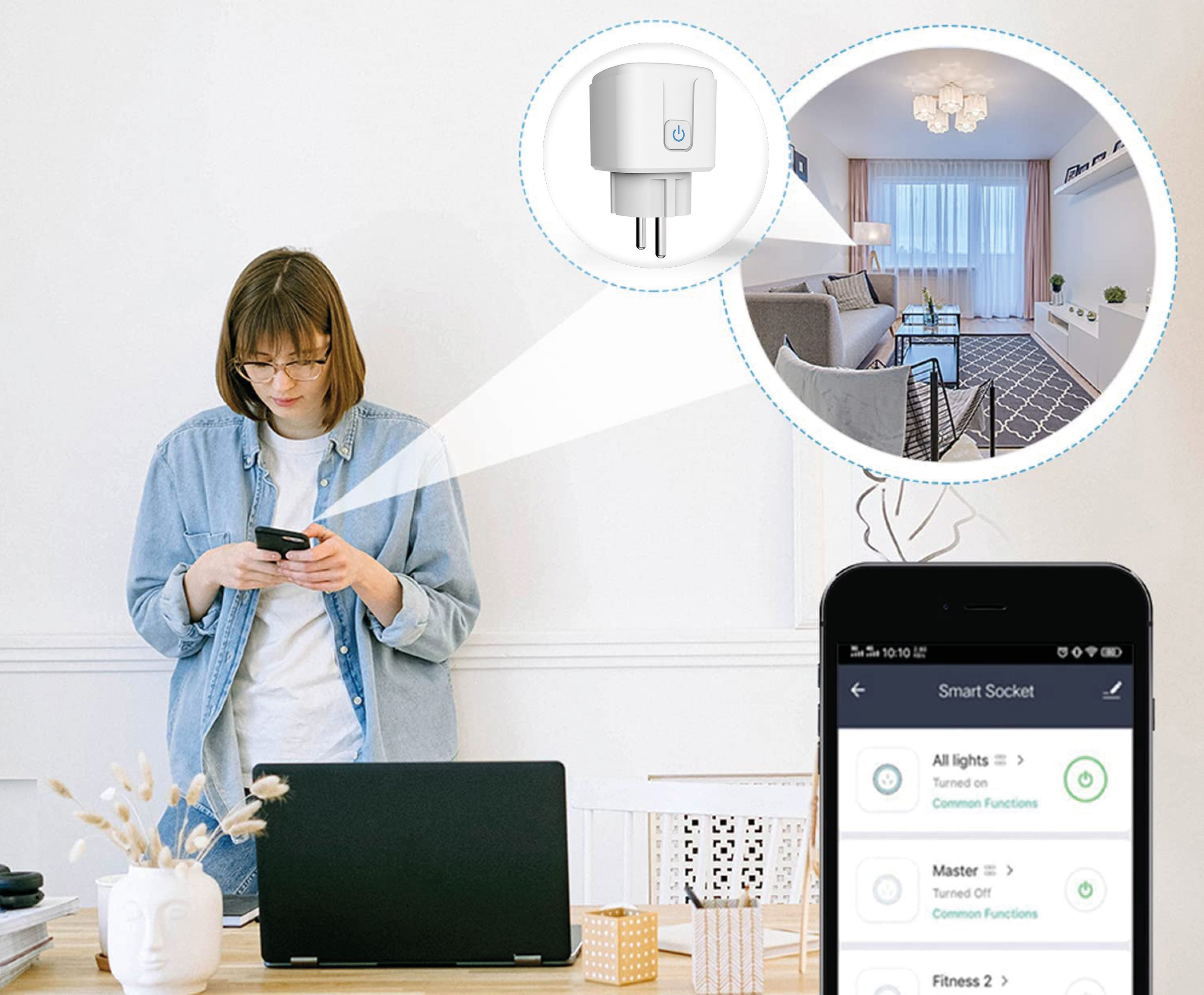 мощен интелигентен Wi-Fi контакт с таймер