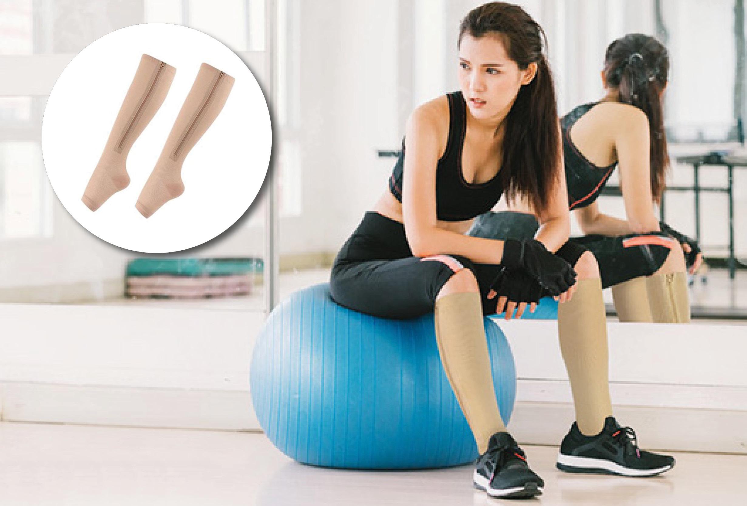 уникални компресионни чорапи без пръсти с цип