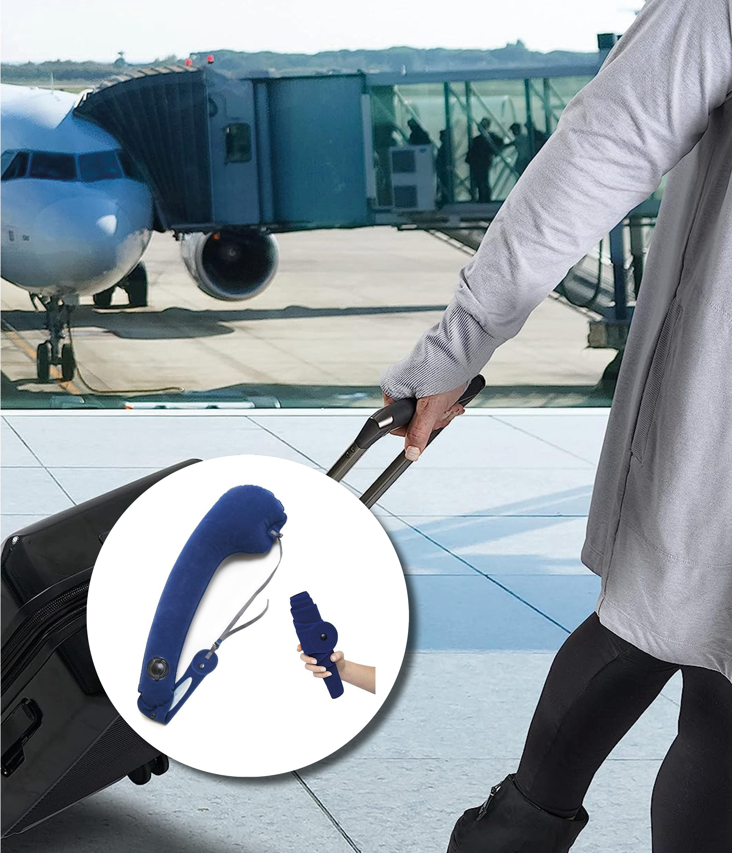 приятна надуваема възглавница за пътуване