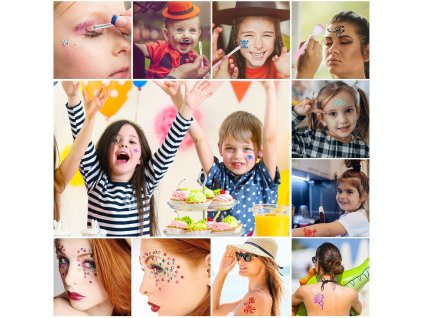 първокласен комплект за татуировки с блясък