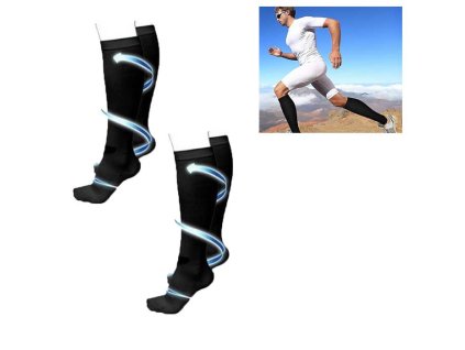 компресионни чорапи до коляното черни 2x