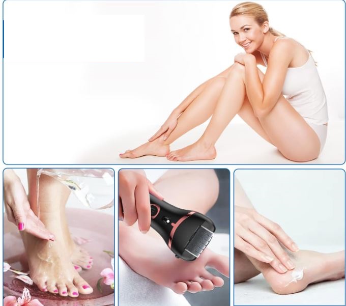 Výkonný elektrický pilník pro nohy s příslušenstvím