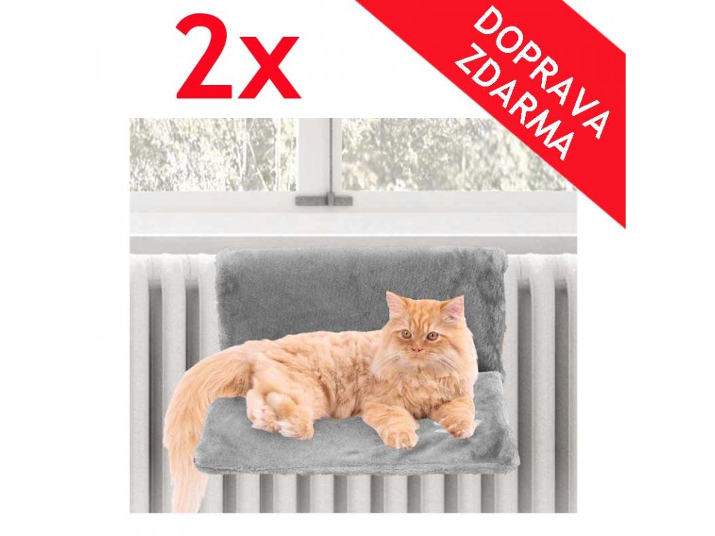 Odpočívadlo pro kočky na topení - závěsný pelíšek - DVOJBALENÍ | Deminas