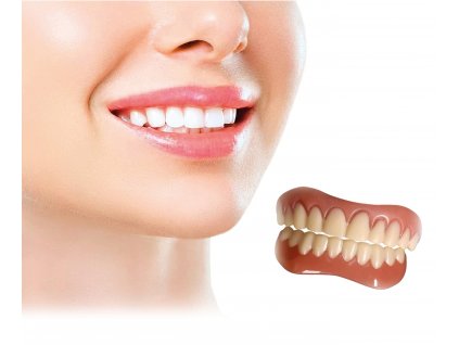 pohodlná dočasná snímatelná zubní náhrada - vrchní a spodní