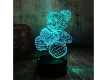 Úchvatná dětská LED noční lampa s medvídkem - 3D