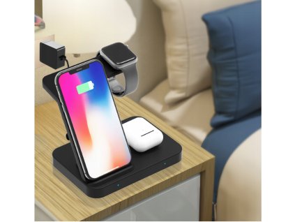 Speciální nabíjecí stanice na mobil, hodinky a sluchátka