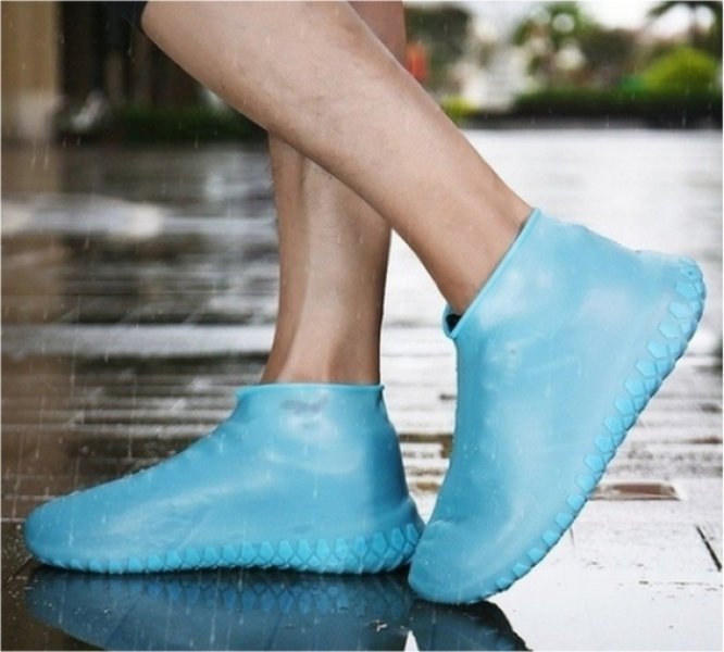 Deminas | Nepromokavé návleky na boty - pláštěnka na boty - DVOJBALENÍ Velikost: L (42-45) - Modrá