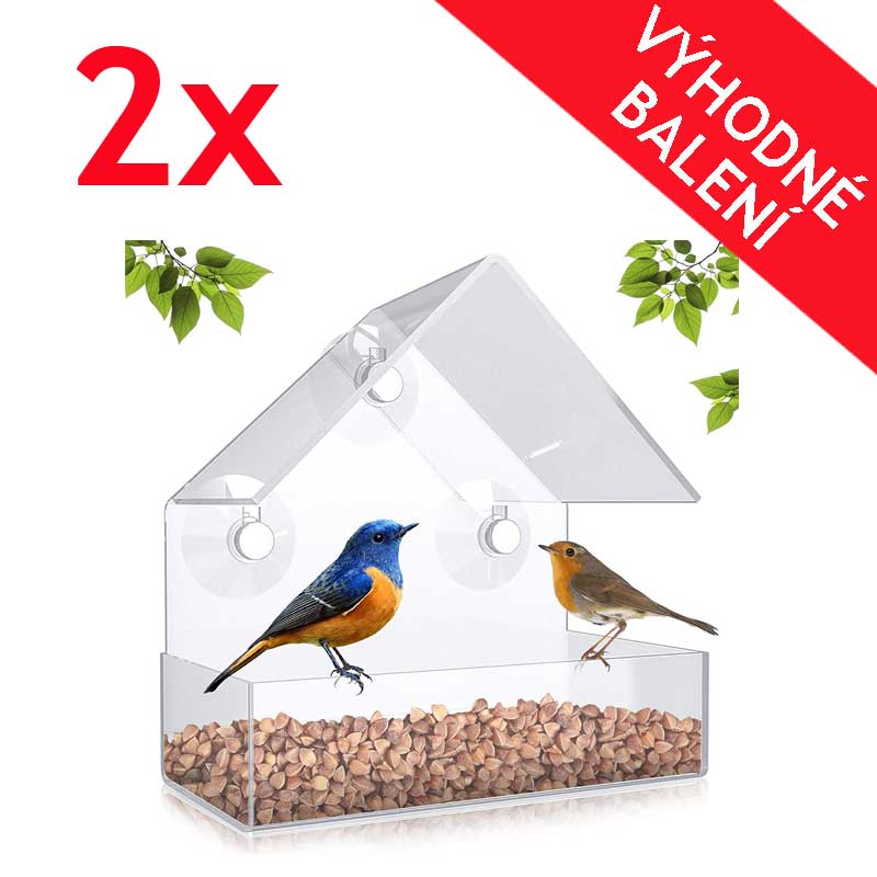 Deminas | Krmítko pro ptáky na okno a balkon - DVOJBALENÍ