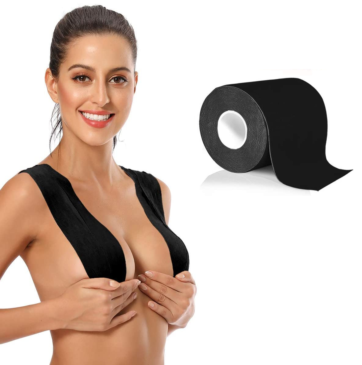 Deminas | Pohodlná lepící páska na prsa do výstřihu Barva: Černá
