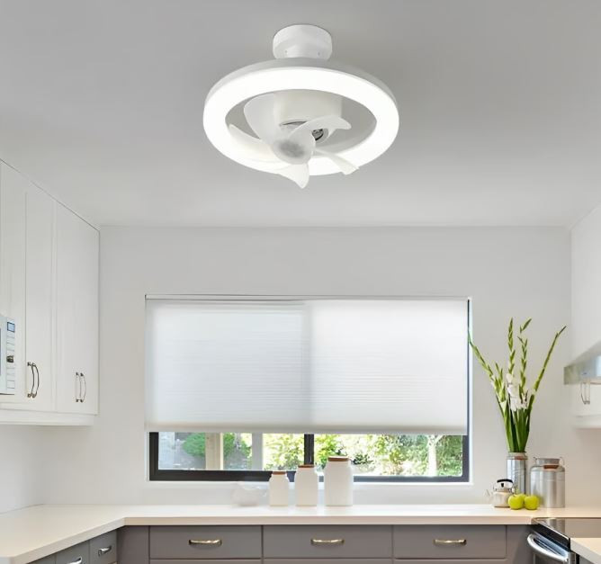 Moderní stropní ventilátor s LED světlem E27 a dálkovým ovládáním