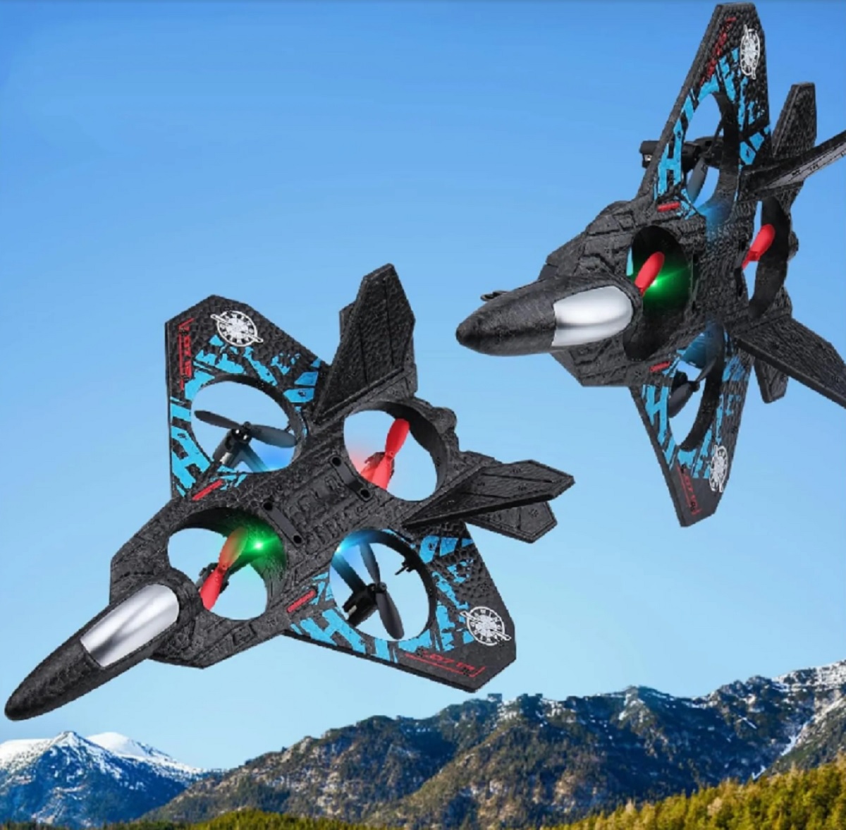 RC letadlo - stíhačka na dálkové ovládání s LED, 2,4 GHz