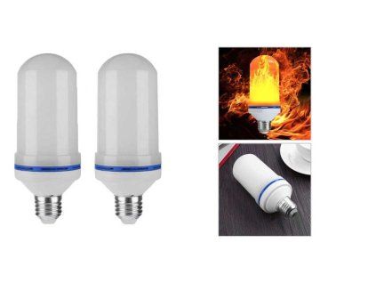 Εντυπωσιακή λάμπα LED με εφέ φλόγας 2x